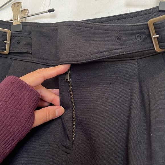 Anthropologie Maeve Double Belt Black Pencil Skirt with pockets Size 6 - Picture 4 of 12